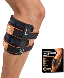 MEANTAUS Sciatica Pain Relief Devices Brace, Upgraded Adjustable Calf Support with Dual Pads & Massage Ball for Sciatic Nerve, Lower Back & Hip Pain Relief (Orange)