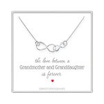 Sterling Silver Double Interlocking Infinity Necklace, Grandmother Birthday Gift, Mother's Day Gift Necklace for Grandma, Grandmother Valentine's Day Gift Necklace