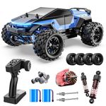 DEERC 1/18 All Terrain Fast Drift & Racing RC Car, 40KM/H Remote Control Truck with Futuristic Body Shell, Extra Drift Wheels, 2.4GHz Waterproof Off-Road Vehicle with 2 Batteries for Kids & Adults