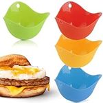 Silicone Egg Poacher Cups, 4 Pcs Nonstick Egg Poaching Cups, Poached Egg Cooker for Microwave, Baking, Air Fryer, Stovetop Egg Cooking