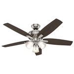 Hunter Newsome Indoor Ceiling Fan with LED Light and Pull Chain Control