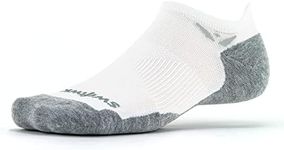 Swiftwick - MAXUS ZERO | Socks Built for Running, Walking, Golf | Maximum Cushion, Relaxed Compression, No Show - White - Large