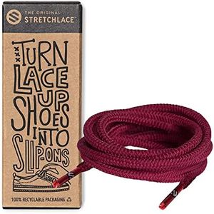 The Original Stretchlace | Elastic Shoe Laces | As Seen on Shark Tank | Round Stretch Shoelaces, Dark Red, 45" Inches (114 cm)
