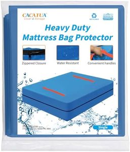 CACATUA Single Mattress Bag for Moving and Storage, Heavy Duty Waterproof Mattress Cover, 8 Handles, Strong Zipper Closure, Reusable Mattress Storage Bag, Moving Supplies & Moving Bags