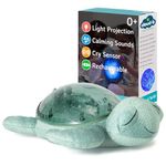 Cloud b Tranquil Turtle Green (Rechargeable) Baby White Noise Machine & Baby Night Light | Cry Sensor | Adjustable Settings | 4 Soothing Sounds & Ocean Waves Projector
