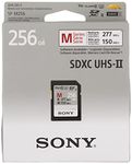 Sony Memory Card 256GB, Uhs-II SD, CL10, U3, Max R277MB/S, W150MB/S (SF-M256/T2)