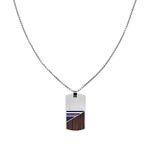 Tommy Hilfiger Jewelry Men's Stainless Steel Pendant Necklace with Wood - 2790322