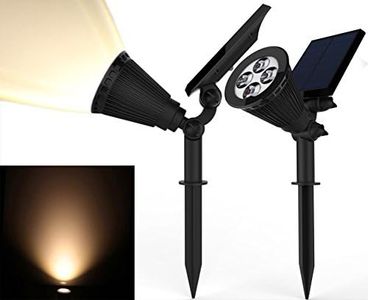 Magictec Solar Magictec Warm Spotlights 2-in-1 Adjustable 4 LED Wall / Landscape Solar Lights with Automatic On/Off Sensor, 2 Pack