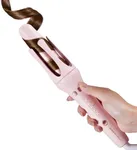 Wavytalk Rotating Curling Iron, Automatic Curling Iron, Automatic Hair Curler for Shiny & Effortless Curls, Dual Voltage Curling Iron & Lightweight for Travel （1.25 Inch, Pink）