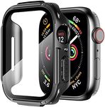 Mesime Rugged Case Compatible for Apple Watch Cover with Tempered Glass Screen for 40mm iWatch Series 6/5/4/SE Protective Cover Accessories Hard Bumper Case for Women Men