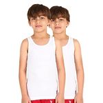 U.S. POLO ASSN. Kids Innerwear Regular Fit Plain Vest (Pack of 2) (IKVA-P2_White_M)