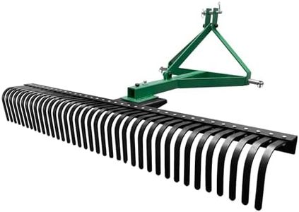 Garvee 6 FT Landscape Rake for Tractors,3 Point Rock Rake with Steel Tines