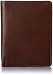 Royce Leather RFID Blocking Bifold Passport Currency Travel Wallet, Brown, One Size