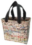 Sonas Creation Paperus, Medium, Natural, Lunch Bag, Picnic Basket, Handbag, Carry Bag, Tiffin Basket for Office, Eco-Friendly, Handmade, of Paper Ropes, in Inches 11 Height, 12 Length & 6 Wide Base