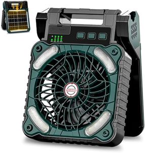 Sendowtek Ventilatore Solar Power Batteria & Energia Solare Ventilatore da Campeggio con 10400mAh Ingresso Type-C Uscita USB Ventola da Tavolo Silenziosa con Luci LED per Esterno Viaggio Casa Ufficio