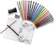 Prismacolor Premier Pencils Adult Coloring Kit with Blender, Art Marker, Eraser, Sharpener & Booklet, 29 Piece