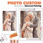 Huacan Custom Diamond Painting Kits for Adults, Paint by Number Personalized Photo, Private Custom Rhinestone Embroidery Picture, Make Your Own Painting with Diamond, (Full Square Drill-30x40cm)