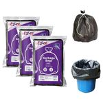 Ezee Flat Garbage Bags Small Black 90 Pcs | 17 X 19 Inch | 30 Pcs x Pack of 3 | Dustbin Trash Bag