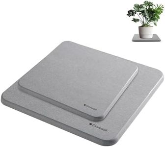 Dovesail Plant Saucer, Instantly Dry Diatomaceous Earth Stone Prevents Moisture Buildup, Flower Plant Tray Pot Saucer Keep Counter and Floors Dry and Clean (12" & 8")-Dark Gray