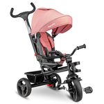 Lionelo HAARI 2in1 Kids trike & Stroller for 1-5 years old, Tricycle with 360° Rotating Seat, Adjustable Parent Steering Handle, Grows with Child, Free-Wheel with Footrest Mode, Canopy & CupHolder
