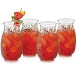 Libbey Tiki Pineapple Glasses, 17-Ounce, Set of 4