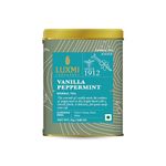 LUXMI Estates Vanilla Peppermint Herbal Tea 25Gm Tin Caddy | Usda Certified Organic Herbal Tea Loose Leaves | Caffeine-Free | 12 Cups