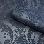 Belgravia Decor Amara Damask Dark Blue Wallpaper GB7371 - Textured Italian Vinyl