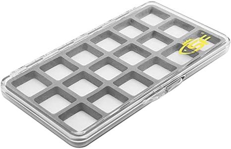 SF Large Magnetic Fly Box Slim Floatable for Fly Fishing Super Thin Fishing Boxes Clear Multi 18 Compartments Tackle Box Small for Fly Hooks Fly Tying Beads