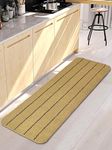 Saral Home Striped Soft PP Yarn Durable & Washable Multipurpose Runner for Home/Kitchen/Living Area/Lobby/Office Entrance with Anti Skid Backing (Gold, 45 Cm X 120 Cm)