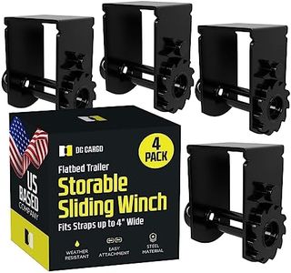 DC Cargo 4-Pack Storable Sliding Winch for Flatbed Trailer | Heavy Duty Tie Down Winch