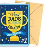 Peabownn Grandpa Fathers Day Card – Best Dad Get Promoted to Grandpa Card, Happy Fathers Day Gift Card, Funny Fathers Day Card for Grandpa, Unique Grandpa Fathers Day Gift