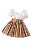 Tagas Baby-Girl's Mario Rib A-Line Knee-Length Dress (KD-202_Orange_2-3 Year)