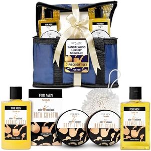 SpaLife All Natural Bath and Body Luxury Spa Men's Sandalwood Gift Set