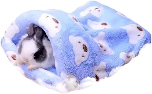 FLAdorepet Rat Hamster House Bed Winter Warm Fleece Small Pet Squirrel Chinchilla Rabbit Guinea Pig Bed House Cage Nest Hamster Accessories (L, Blue)