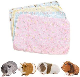 kathson 4 Pack Guinea Pig Cage Liner Hamster Cage Bedding Pad Reusable Pee Pads Super Absorbent Waterproof Food Mat for Small Animals