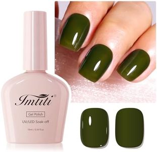 Imtiti Jelly Green Gel Nail Polish, 1Pcs Dark Emerald Green Gel Polish Soak Off UV LED Gel Polish, Long Lasting, Nail Art Manicure Salon DIY at Home for Autumn and Winter (0.34 Fl Oz-1909)