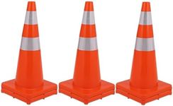 Garvee 6 Pack Traffic Safety Cones 28 in, PVC Orange Cones with Reflective Collars, Parking Training Construction Road Caution Plastic Cones for Parking Lot, Traffic Control, Driving Training