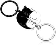 Couple Gift Keychain Cute Valentine's Day Gift for Boyfriend Girlfriend Boo Basket Stuffers for Him Her Cat Lover Husband Wife Fiancée Matching Couple Stuff for Christmas Birthday Anniversary