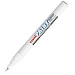 Uni Coloured Extra Fine (0.8mm) PX-203 White Oil Paint Marker Pen Metal Glass Wood Plastic Stone Outdoor Nib Tip (Pack Of 1)