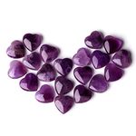 XIANNVXI 10 Pcs Amethyst Crystal Heart Natural Amethyst Crystal Stones Polished Love Palm Pocket Stones Gemstones Reiki Purple Crystal Gifts