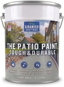 SIRAMICO COATINGS THE PATIO PAINT/Light Grey / 5 Litre/Superior Patio Paint with Professional Finish/For Use on Patios and Walkways/Non-Toxic/UV Resistant with Easy Application by Brush and Roller.
