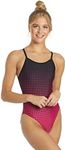 Sporti Molecule Thin Strap One Piece Swimsuit - Pink/Black - 32
