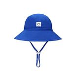 HSYZZY Baby Sun Hat Smile Face Toddler UPF 50+ Sun Protective Bucket hat Nice Beach hat for Baby Girl boy Adjustable Cap Royal Blue