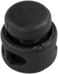 PARACORD PLANET Double Barrel Cord Lock Draw String Toggle Stopper – Choose from 5, 10, and 20 Pack Sizes (Black, 10 Pack)