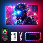 16.4FT TV LED Backlight Strip - LED Lights for TV 45-75 Inch, ICRGB TV Backlight lighting, Music Sync Bluetooth APP & Remote Control TV LED Light Strips, USB Powered for Bedroom Gaming Room Decor