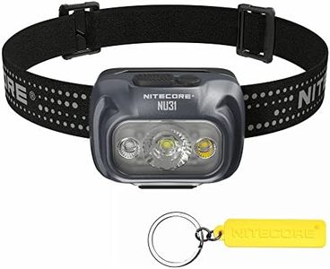 Nitecore NU31 550 Lumen Lightweight Aluminum Headlamp Triple Output USB-C Rechargeable Headlight Tag (Grey)