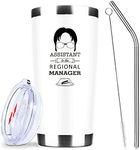 ATHAND Assistant to The Regional Manager Tumbler,Funny Dwight Schrute The Office Tv Merchandise,20 Oz Collectible Dunder Mifflin The Office Coffee Mug with Lid & Straw for Men Or Women (White)