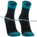 DexShell Essential Waterproof Socks Hiking Walking Outdoor Recreation Cotton Inner for Men and Women, Jet Black Blue, Ankle Unisex Medium