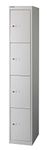 Office Hippo Bisley Steel Locker, Four Door, Fully Lockable Metal Storage, Metal Cabinet, Goose Grey, 30.5 x 30.5 x 180.2 cm