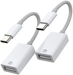USB-C to USB A Adapter 3.0 OTG Cable Accessorie(2Pack) Compatible for Samsung Galaxy S20 S21 S22 S23 MacBook Apple iPhone15 Pro Max Plus iPad Pro Air Mini Type Mouse Port Converter Hub